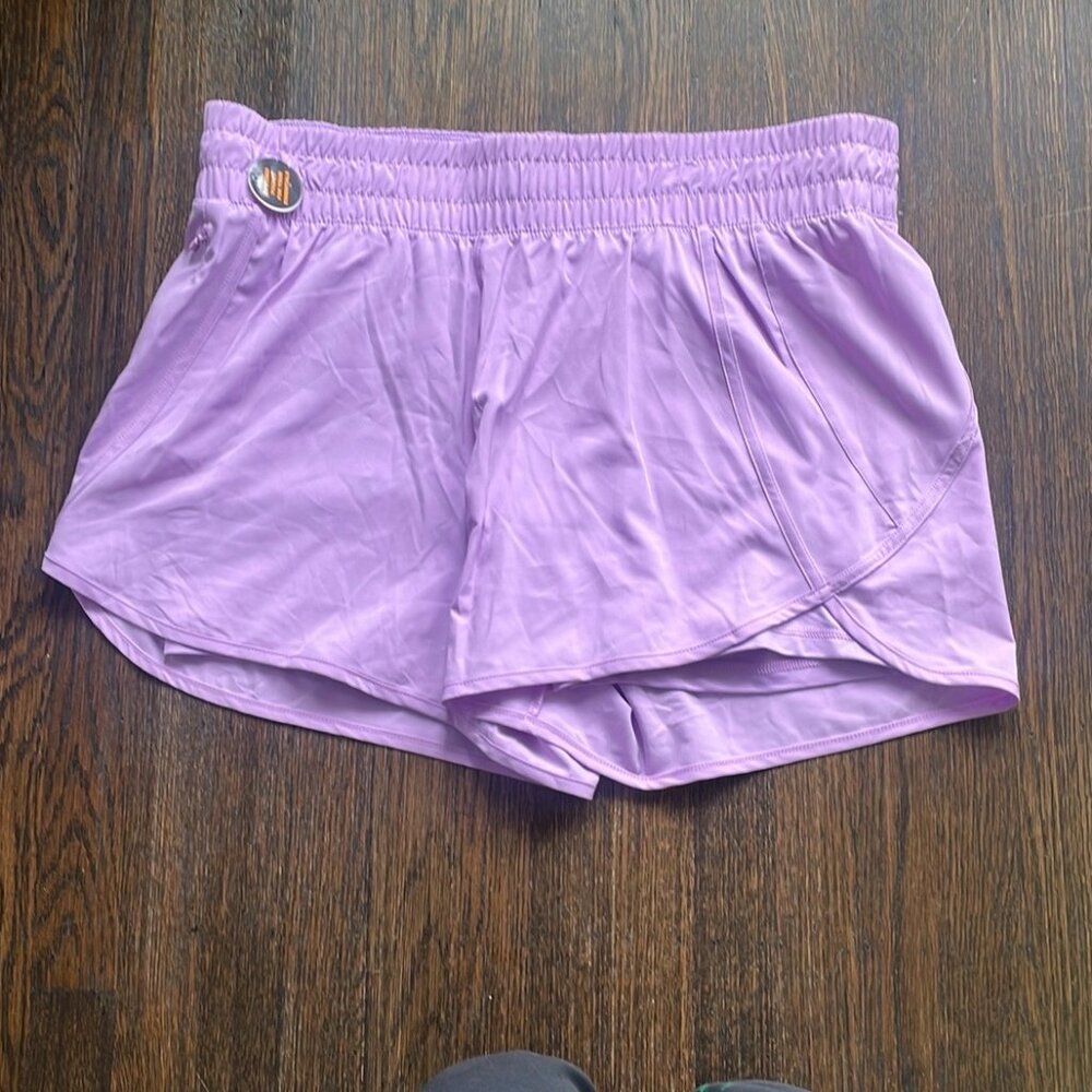 Avia Purple Athletic Running Shorts Zippered Pocket Size XL 16-18 Lined